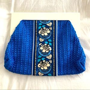 Vera Bradley straw clutch BLUE NWT